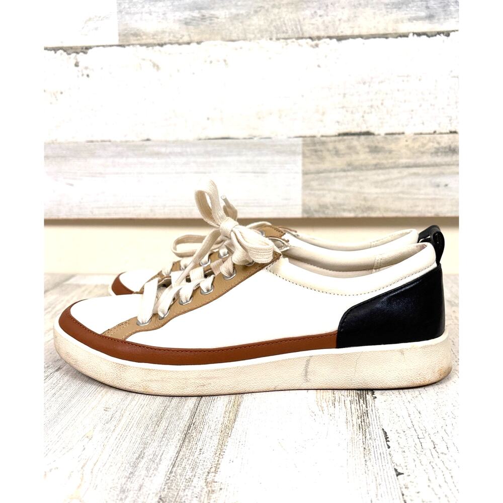 Vionic Womens 8.5 White Multi Leather Winny Lace-Up Platform Sneakers Casual